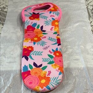 Source Unknown Pink Floral Paradise Wine Sleeve